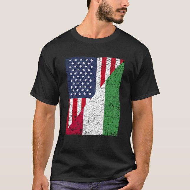 Camiseta Half USA Flag Half Hungary Flag American Hungarian (Frente)