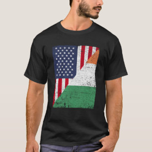 Camiseta Half USA Flag Half Irland Flag American