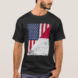 Camiseta Half USA Flag Half Malta Flag American