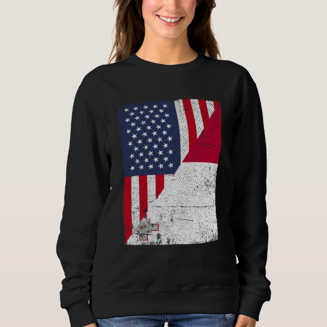 Camiseta Half USA Flag Half Malta Flag American Maltese (Frente)