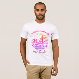 Camiseta Halifax e Dartmouth Nova Escócia melhores amigos