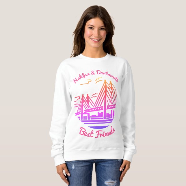 Camiseta Halifax e Dartmouth Nova Escócia melhores amigos (Frente Completa)