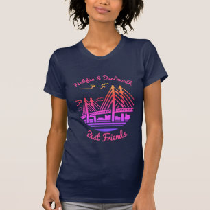 Camiseta Halifax e Dartmouth Nova Escócia melhores amigos T