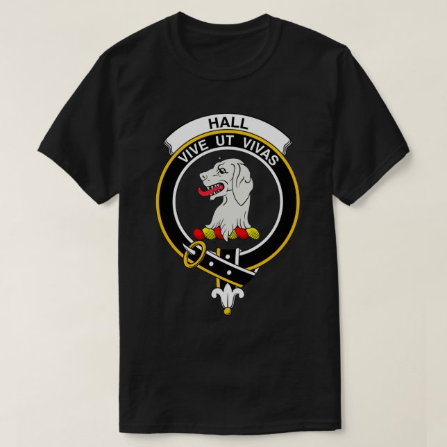 Camiseta Hall Crest Tartan Clan Scottish Clan (Frente do Design)