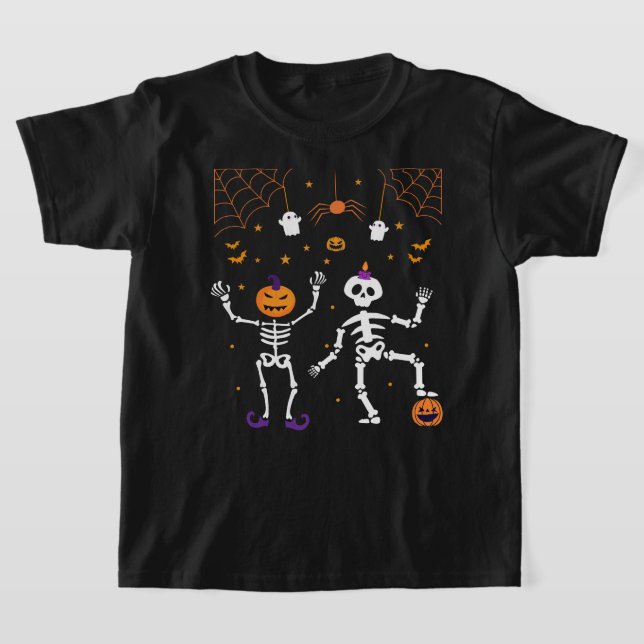 Camiseta hallloween Skeleton engraçado (Postura )