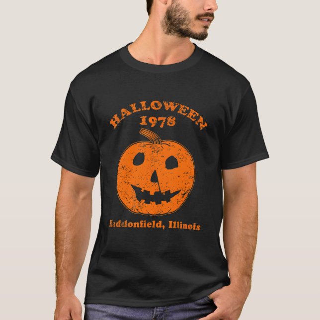 Camiseta Halloween 1978 Spooky Myers Pumpkin Haddonfield (Frente)