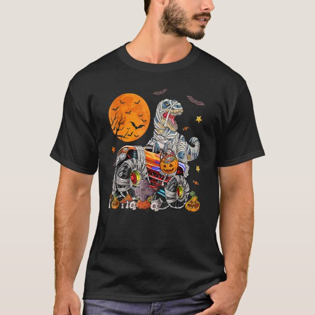 Camiseta Halloween 2022 Rex Mummy Monster Pumpkin Cos (Frente)