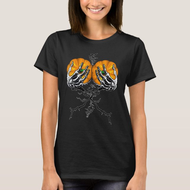 Camiseta Halloween 2022 Skeleton Manda Pumpkin Halloween (Frente)