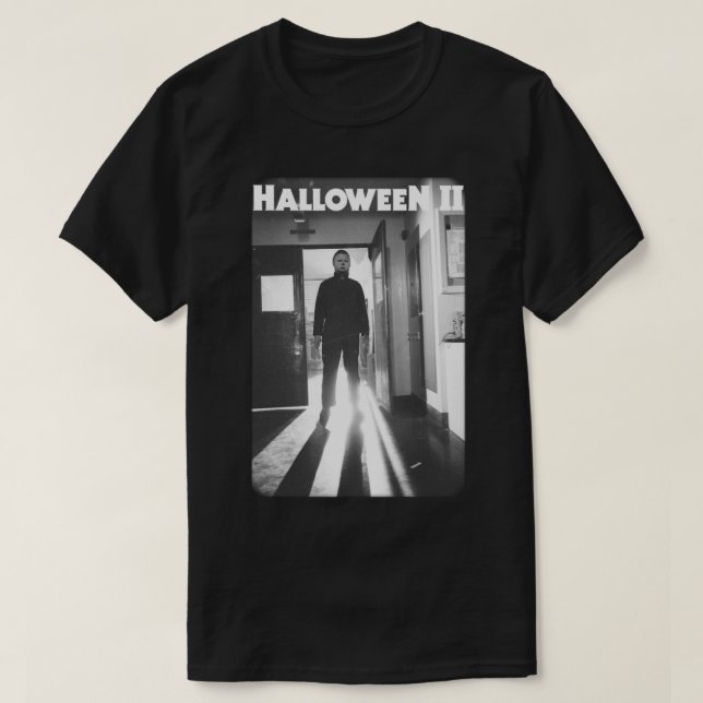 Camiseta Halloween 2 Michael Myers Desvaneceu Poster Longa  (Frente do Design)