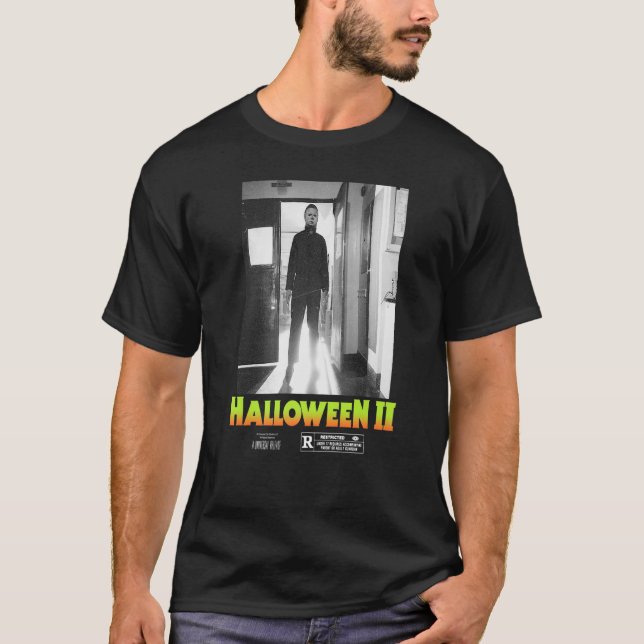 Camiseta Halloween 2 Michael Myers Doorway Retrato Poster (Frente)