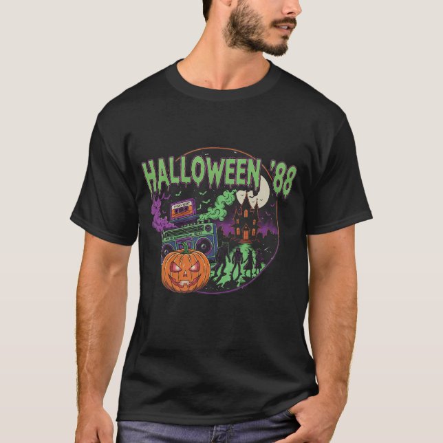 Camiseta "Halloween '88" - retro year design + VHS effect (Frente)