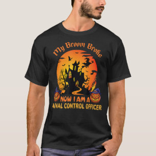 Camiseta Halloween A minha vassoura quebrou Agora sou um Co
