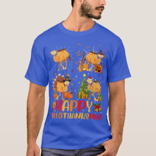 Camiseta Halloween Ação de Graças Camel de Natal HalloObrig