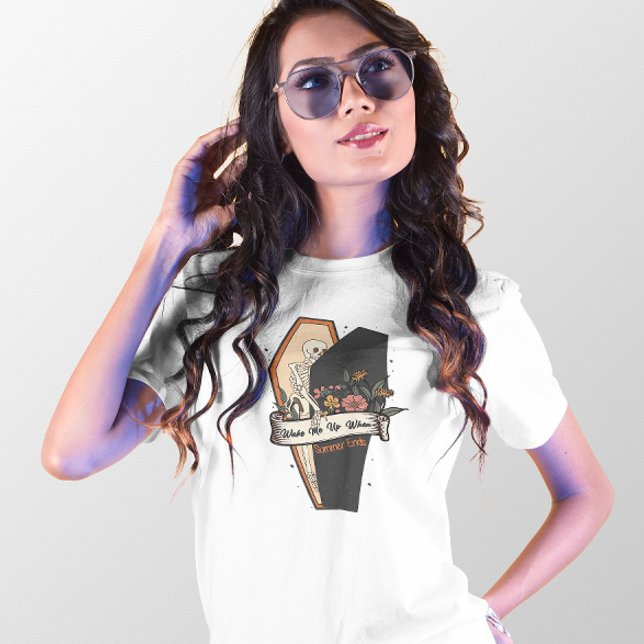 CAMISETA HALLOWEEN ACORDAR-ME QUANDO O VERÃO TERMINAR O ESQ (Criador carregado)