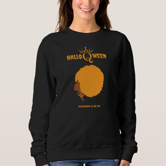 Camiseta Halloween AFRO QUEEN Bíblia Cristã Verso (Frente)