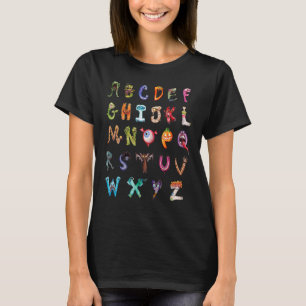 Camiseta Halloween Alphabet ABCs Learning Kindergarten Teac