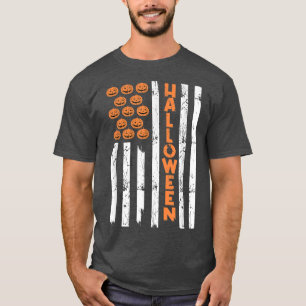 Camiseta Halloween American Flag Pumpkin USA
