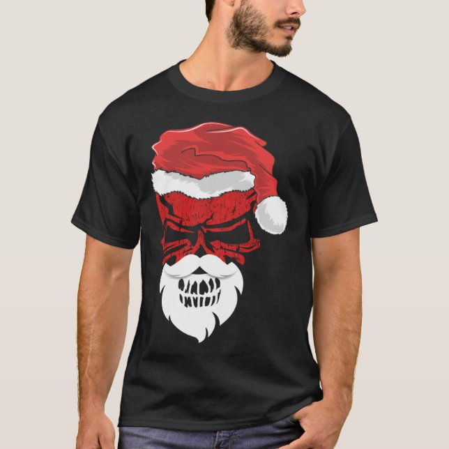 Camiseta Halloween and Christmas Skull Graphic Tees Hallowe (Frente)