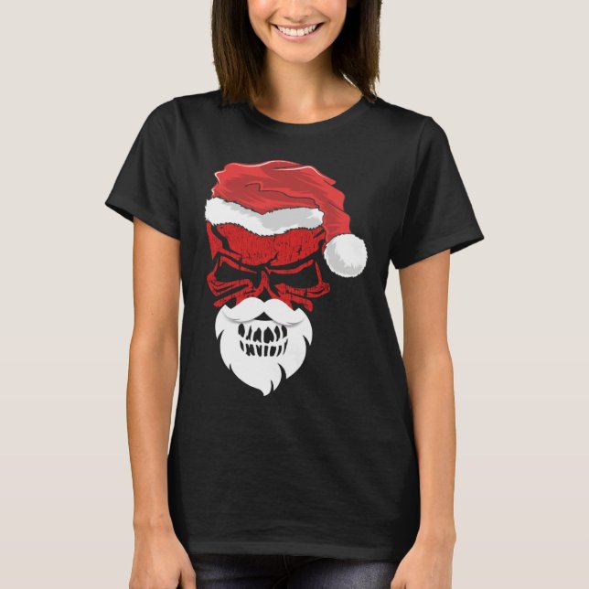 Camiseta Halloween and Christmas Skull Graphic Tees Hallowe (Frente)