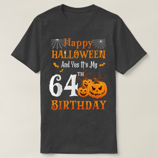Camiseta Halloween Aniversário, 64 anos, 64º Papá Nana Pump (Frente do Design)