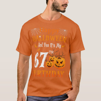 Camiseta Halloween Aniversário de 67 anos Papa Nana Pump 67