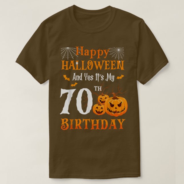 Camiseta Halloween Aniversário de 70 anos 70 Papa Nana Pump (Frente do Design)