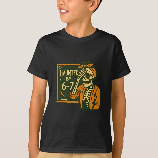 Camiseta Halloween Assombrado 67 Seis Sete Meme 1 (14)  (Frente)