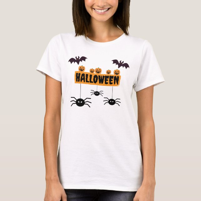 Camiseta Halloween assustador (Frente)