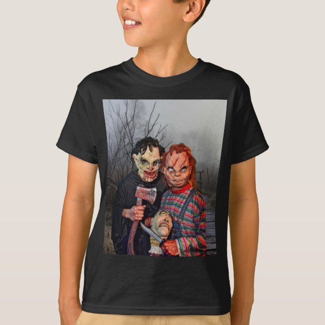 Camiseta Halloween assustador. (Frente)