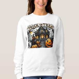 Camiseta Halloween assustador com fantasmas e abóboras