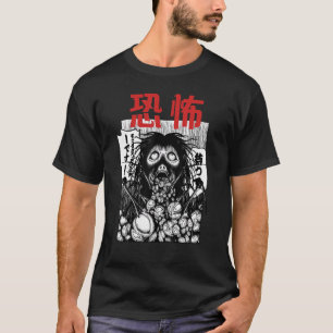 Camiseta Halloween Assustador da Estação Japonesa Horror Ha