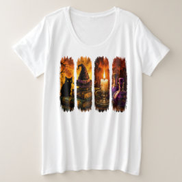 Camiseta Halloween Assustador, Decoração de Bruxa