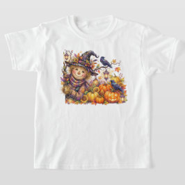 Camiseta Halloween Assustador, Espantalho Curioso, Colheita