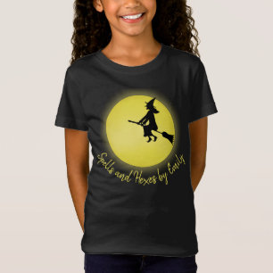 Camiseta Halloween Assustador Feiticeira Vassoura Luar