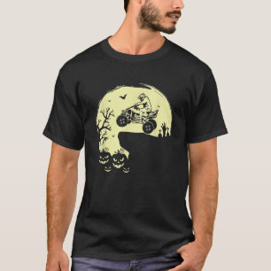 Camiseta Halloween ATV Dirigindo Bicicleta Quad de Lua Chei