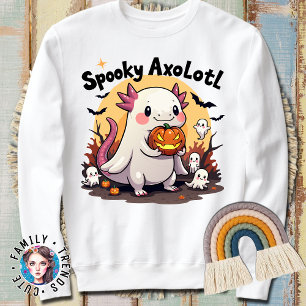 Camiseta Halloween Axolotl dá presentes esqueleto bonito no