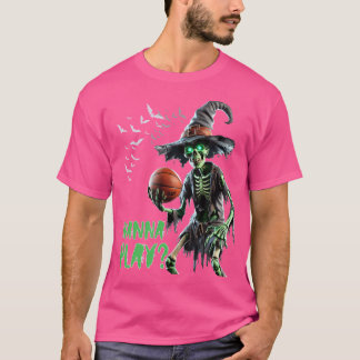 Camiseta Halloween Basball quer jogar Spooky Skeletal Wi