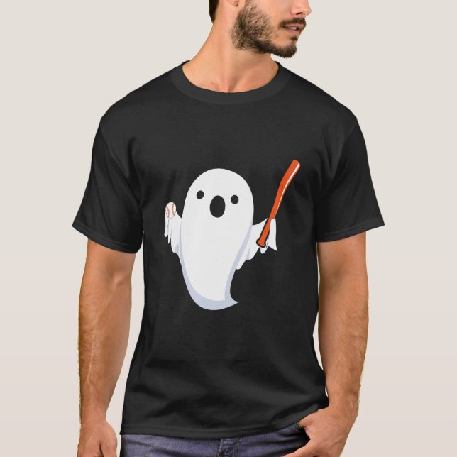 Camiseta Halloween Baseball Ghost Baseball Player Halloween (Frente)