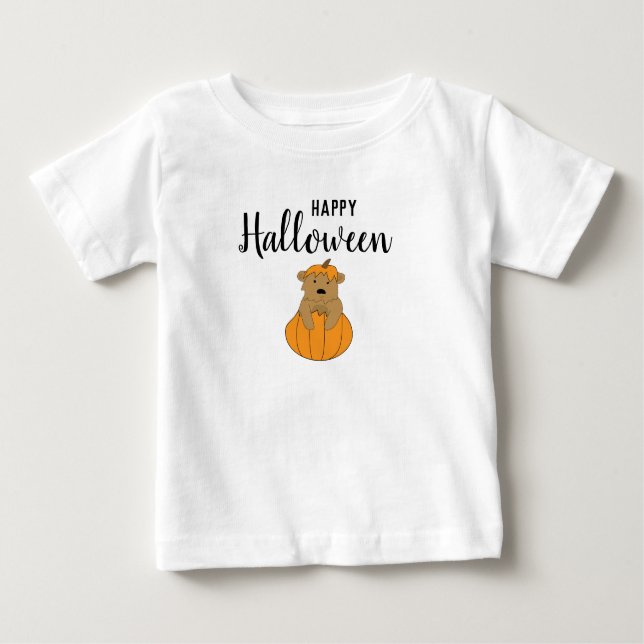 Camiseta Halloween Bear Pumpkin Kid (Frente)