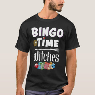 Camiseta Halloween Bingo Time Bruxas Mulheres Jogador de Bi