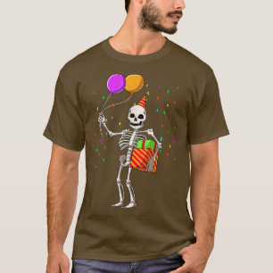 Camiseta Halloween Birthday Party Outfit Skeleton Birthday 