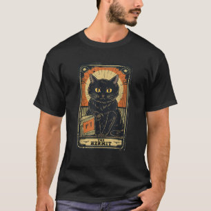 Camiseta Halloween Black Cat O Leitor De Cartão Tarot Hermi