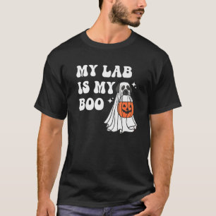Camiseta Halloween Black Labrador Ghost Dog Engraçado Meu L