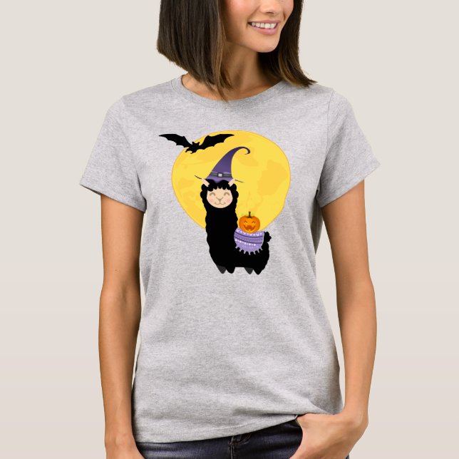 Camiseta Halloween Black Lama (Frente)