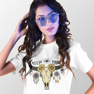 CAMISETA HALLOWEEN BOHO MAU EYE WITCH POR FAVOR SKULL