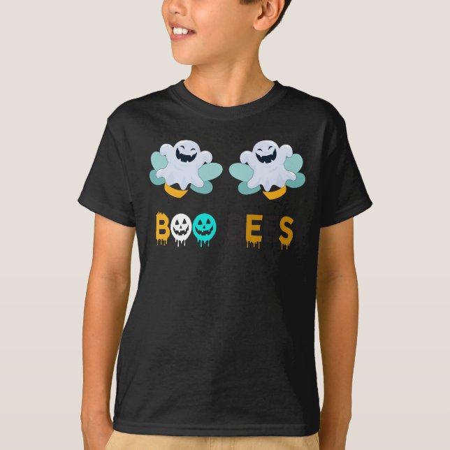 Camiseta Halloween Boo Bees Ghost Correspondente Família F (Frente)
