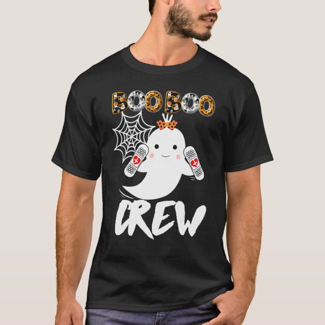 Camiseta Halloween Boo Boo Crew Ghost Nurse Costume Rn Nurs (Frente)
