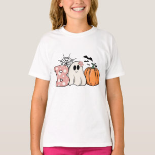 Camiseta Halloween Boo Ghost Pumpkin Bats Cobweb