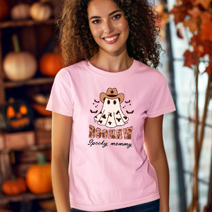 Camiseta Halloween Boohaw Retro Groovy Ghost Spooky Rosa