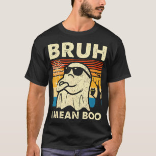 Camiseta Halloween Bruh Ghost Boo Skull Pumpkin Boys Crianç